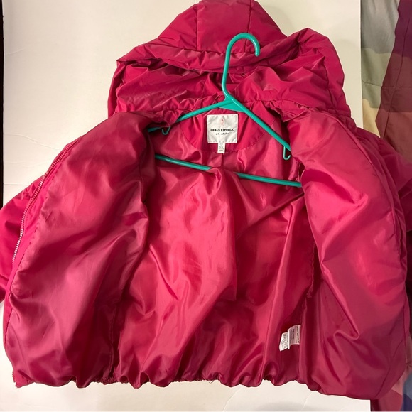 Urban Republic Puffer Jacket Fuchsia pink girls Large (14-16) coat bomber hooded - Picture 6 of 11